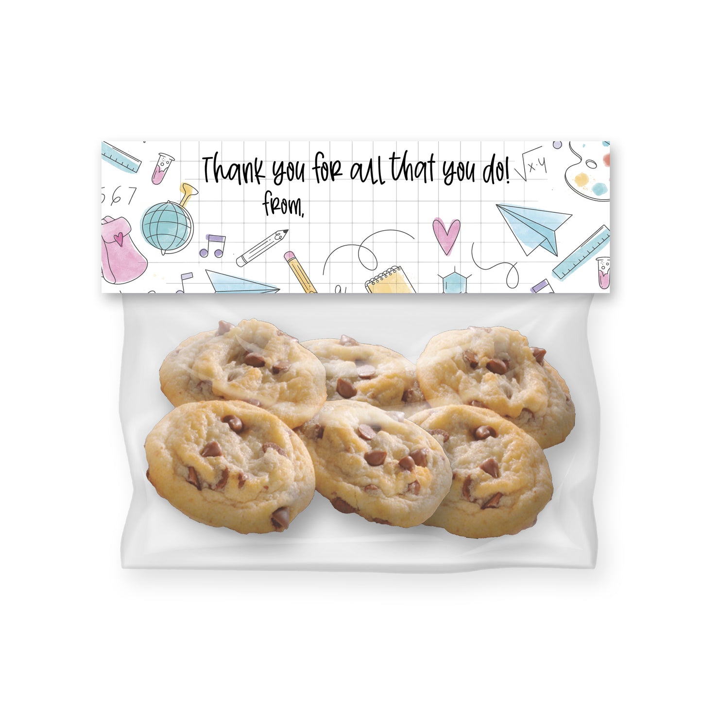Printable (Instant Download) Graph Teacher Appreciation Goodie Bag Toppers