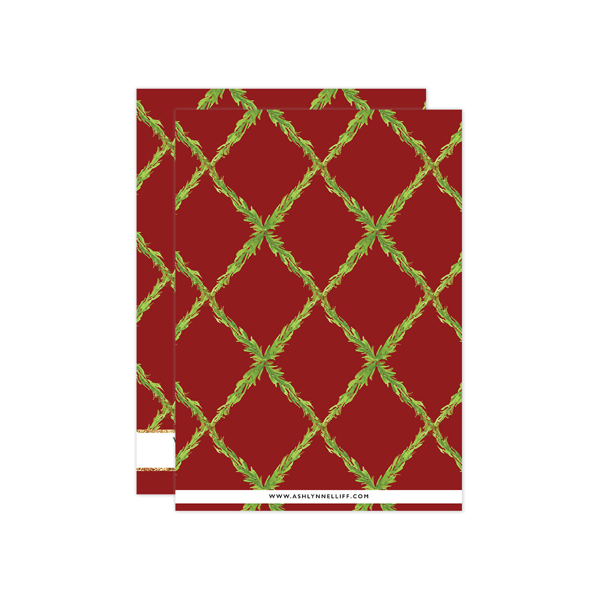 Greenery Lattice Christmas Cards