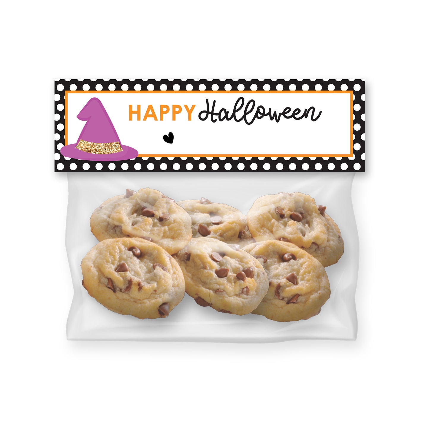 Printable Halloween Polka Dot Goodie Bag Topper