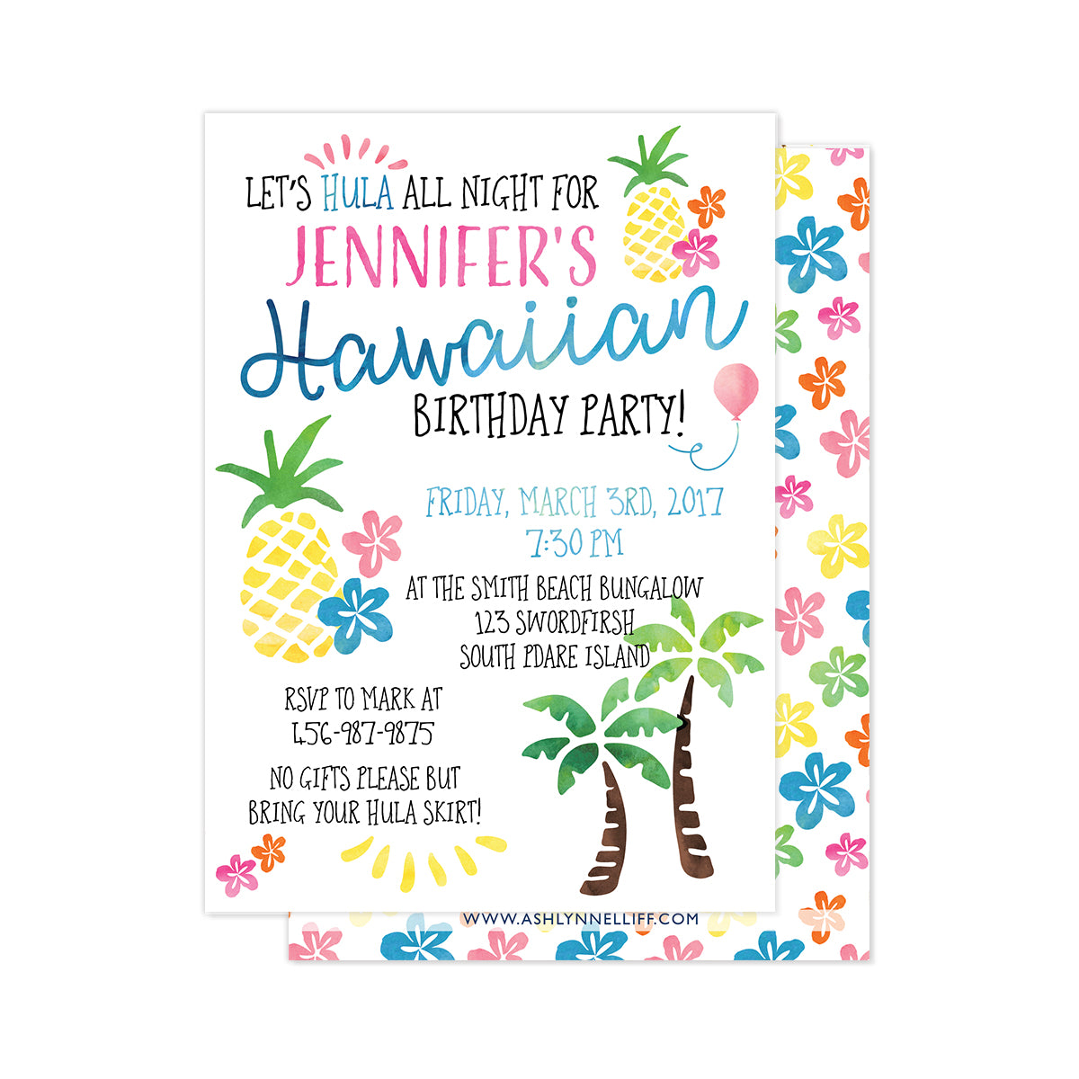 Hawaiian Party Invitation