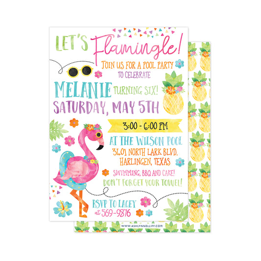 Let's Flamingle Party Invitation