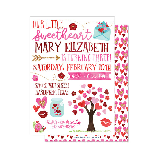 Hearts & Kisses Party Invitation