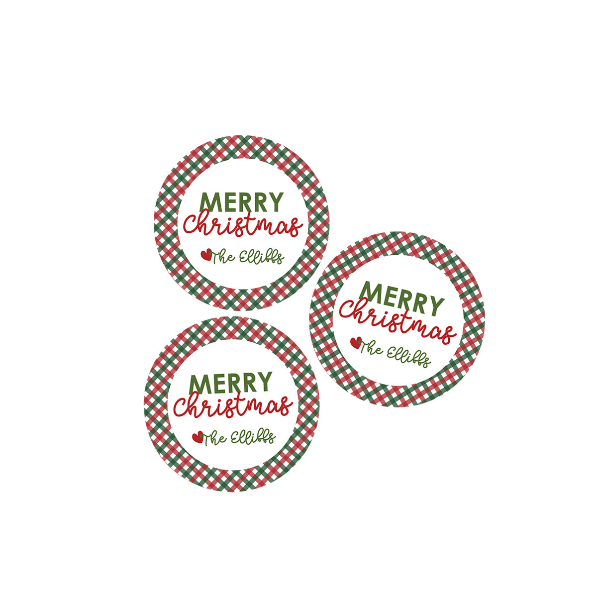 Holiday Plaid Stickers (Red & Green)