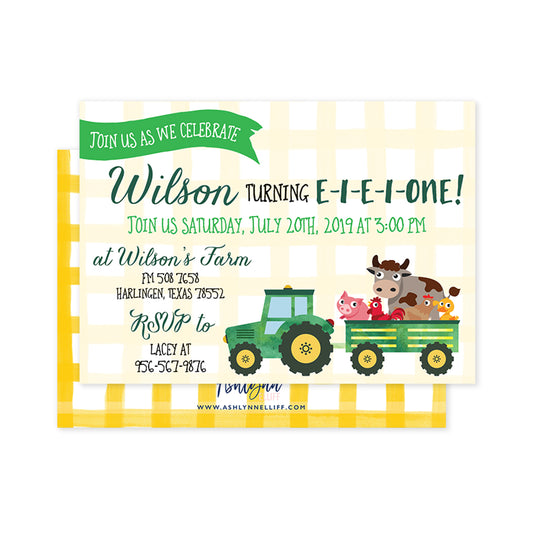 E-I-E-I-One! Party Invitation