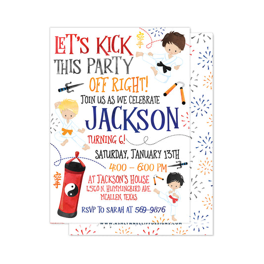 Karate Party Invitation
