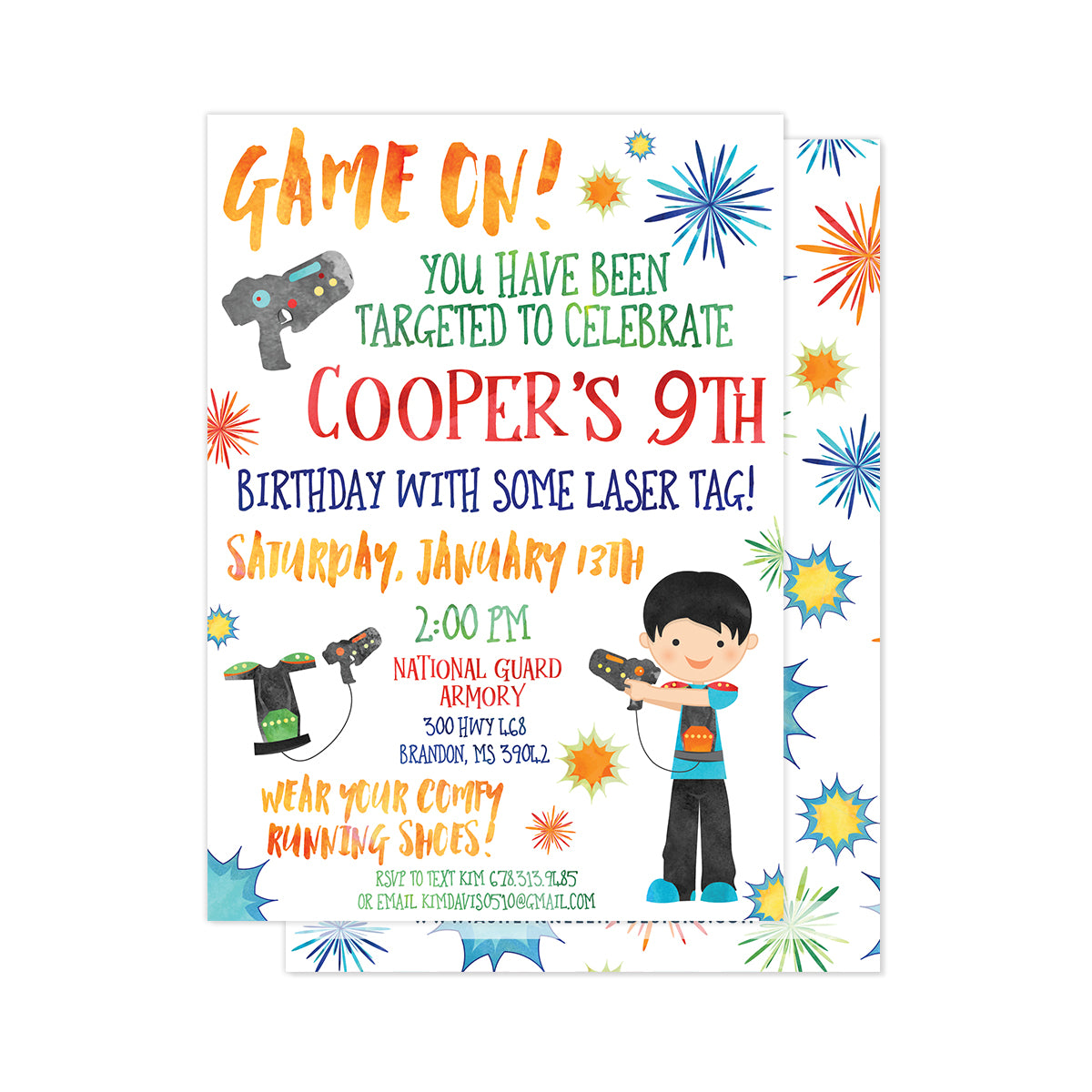 Laser Tag Party Invitation