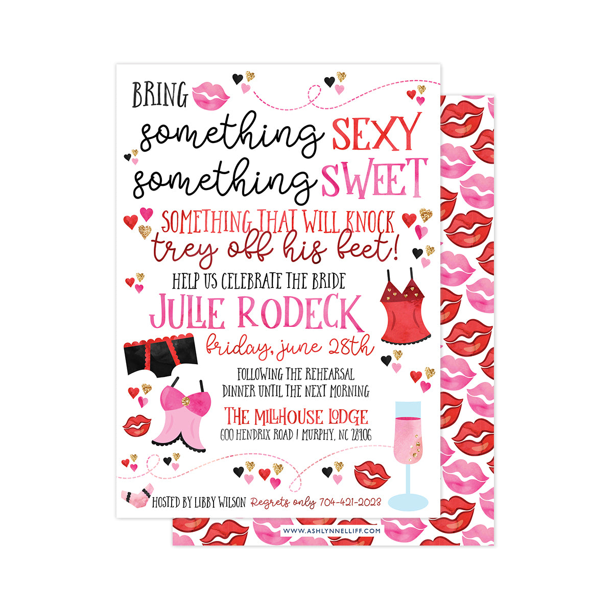 Lingerie Bridal Shower Party Invitation