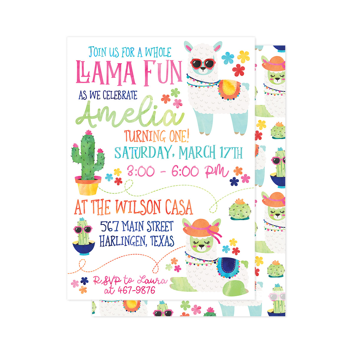 Llama Party Invitation
