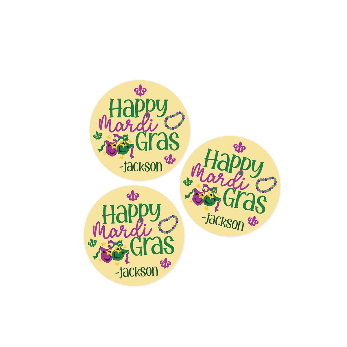 Mardi Gras Bead Stickers