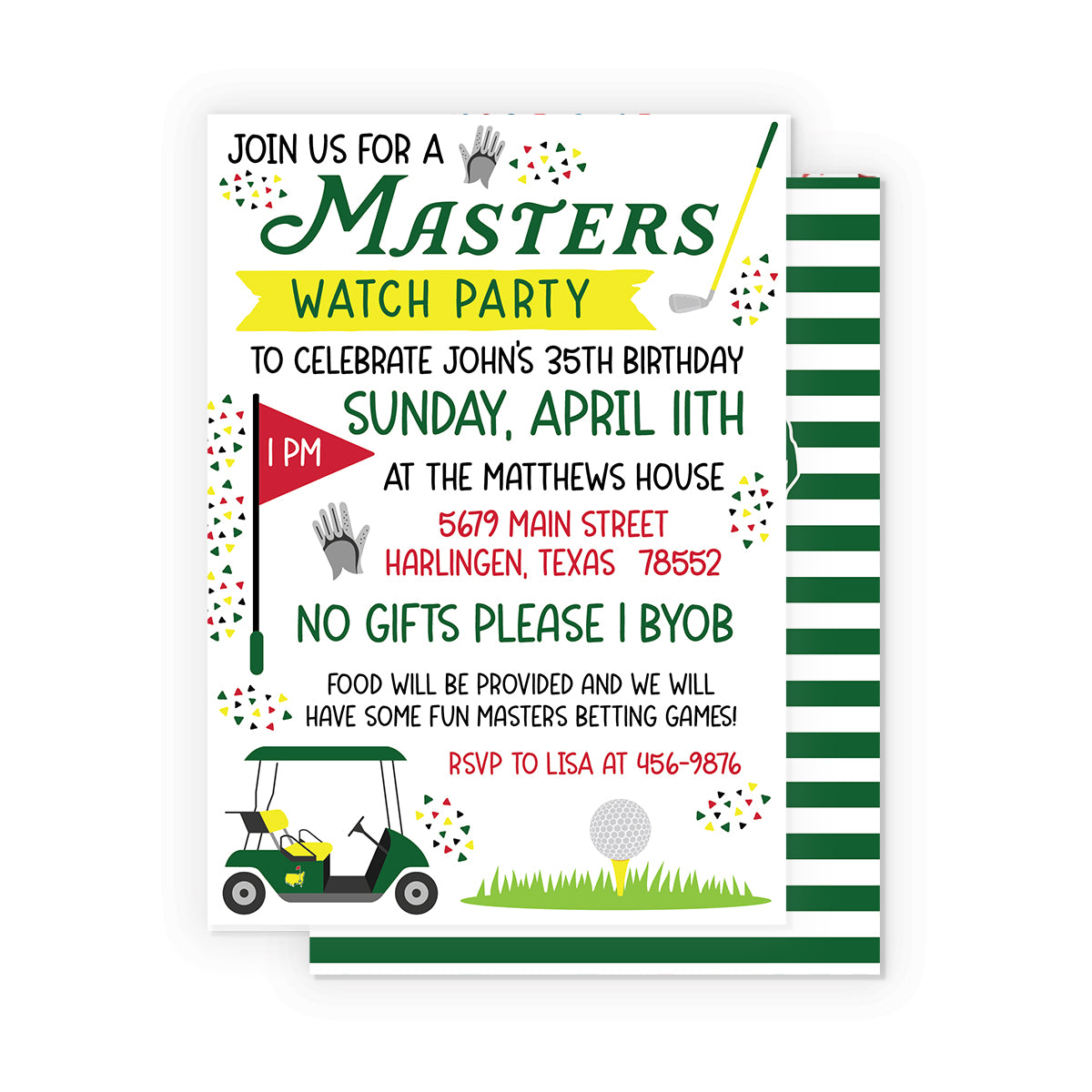 Masters Party Invitation