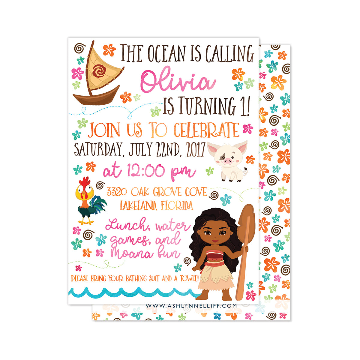 Moana Party Invitation