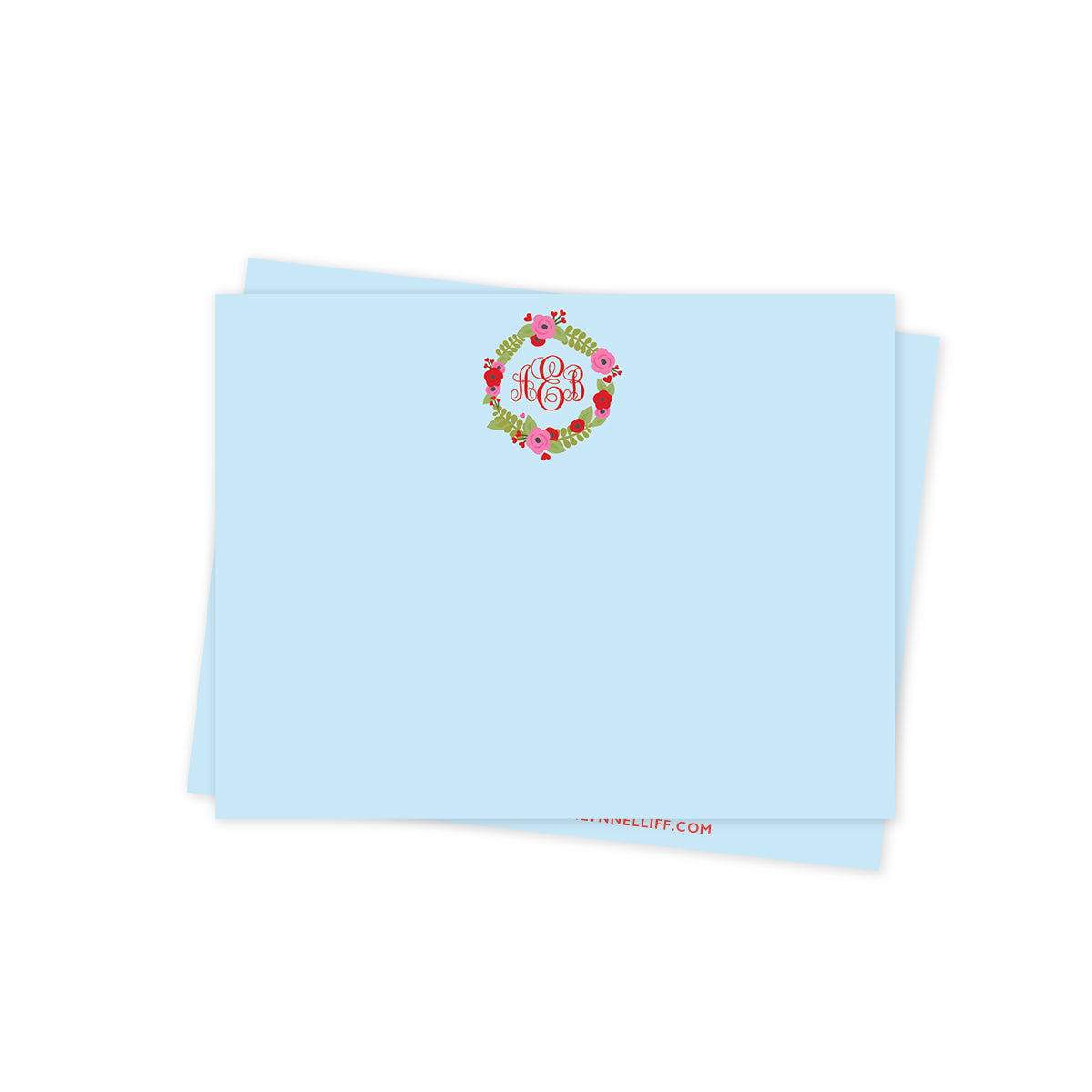 Monogram Floral Valentines Day Stationery