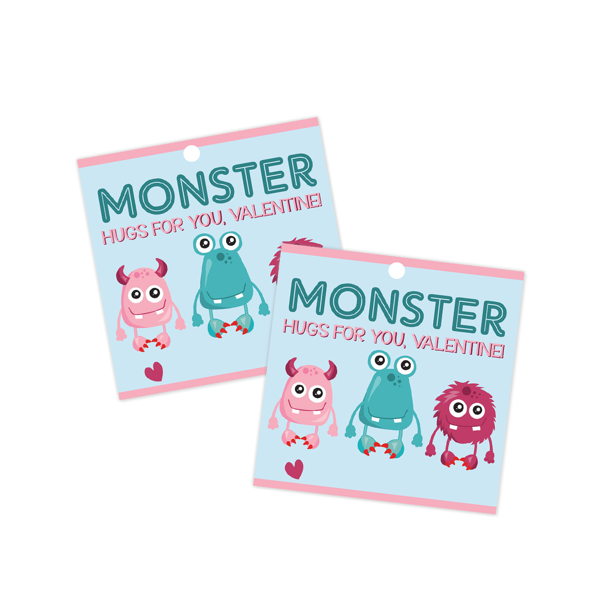Monster Hugs Valentines Tag