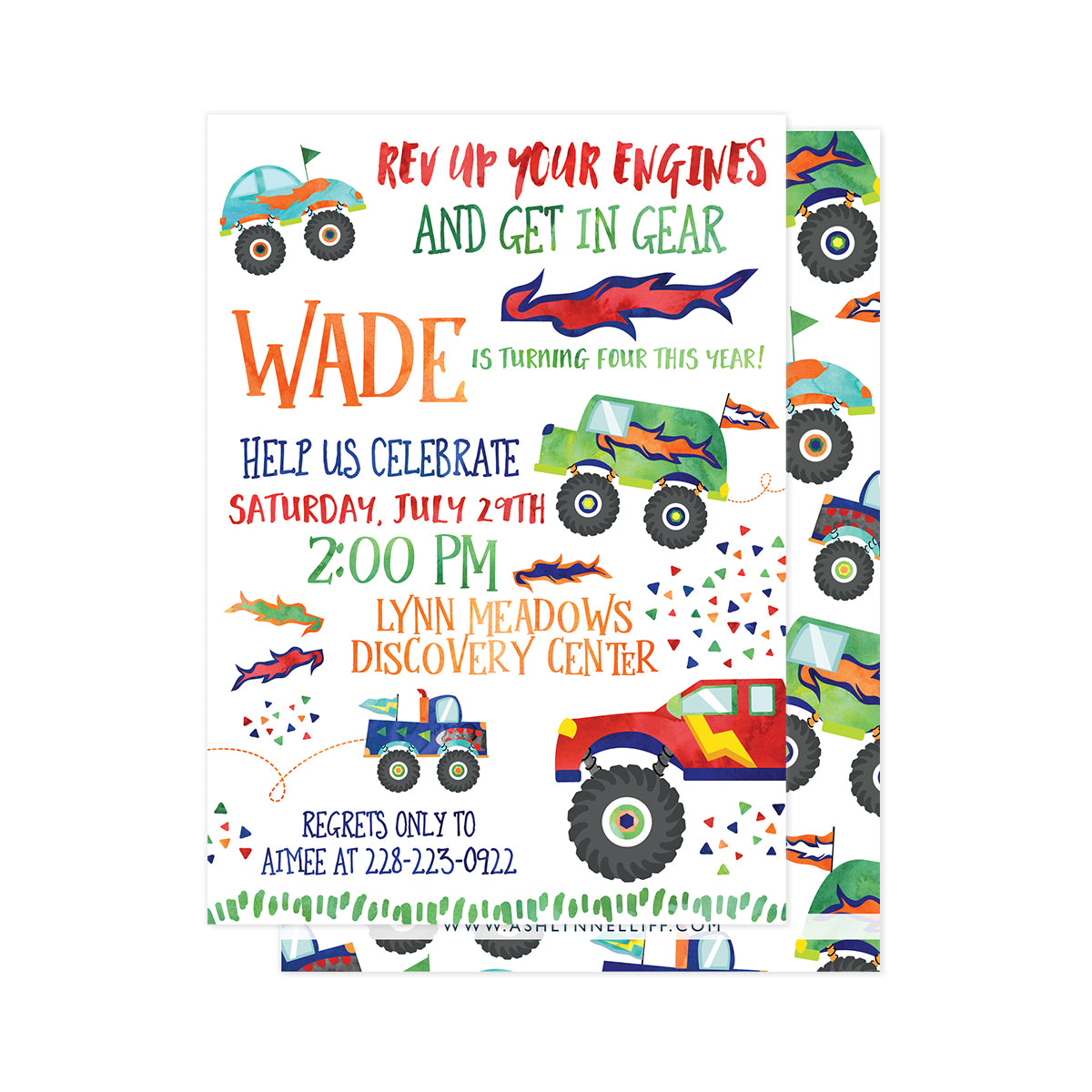 Monster Truck Party Invitation