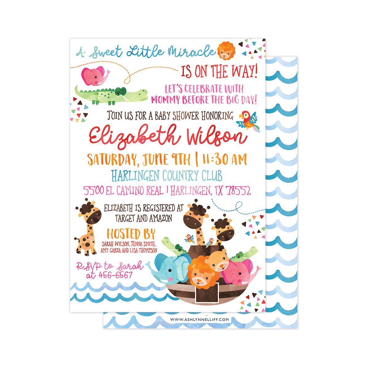 Noahs Ark Baby Shower Party Invitation