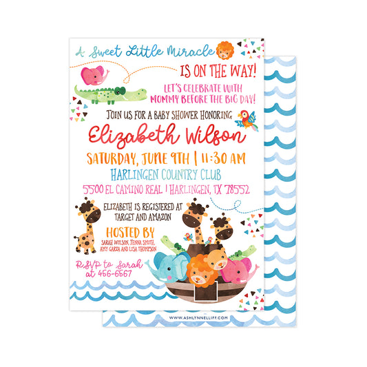 Noahs Ark Baby Shower Party Invitation