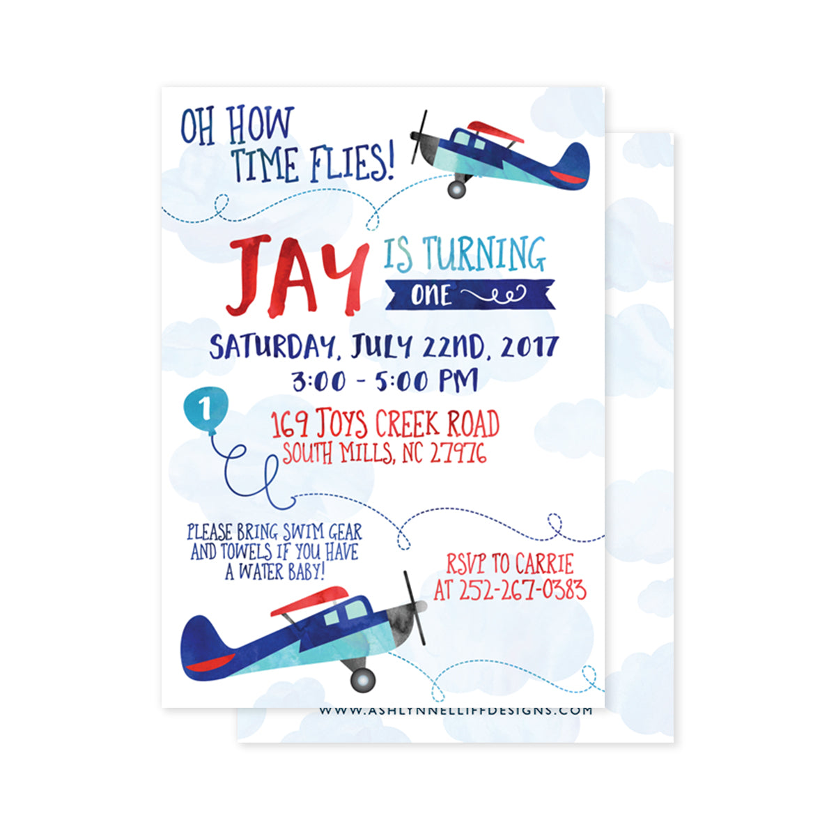 Oh how time flies (Airplane) Party Invitation