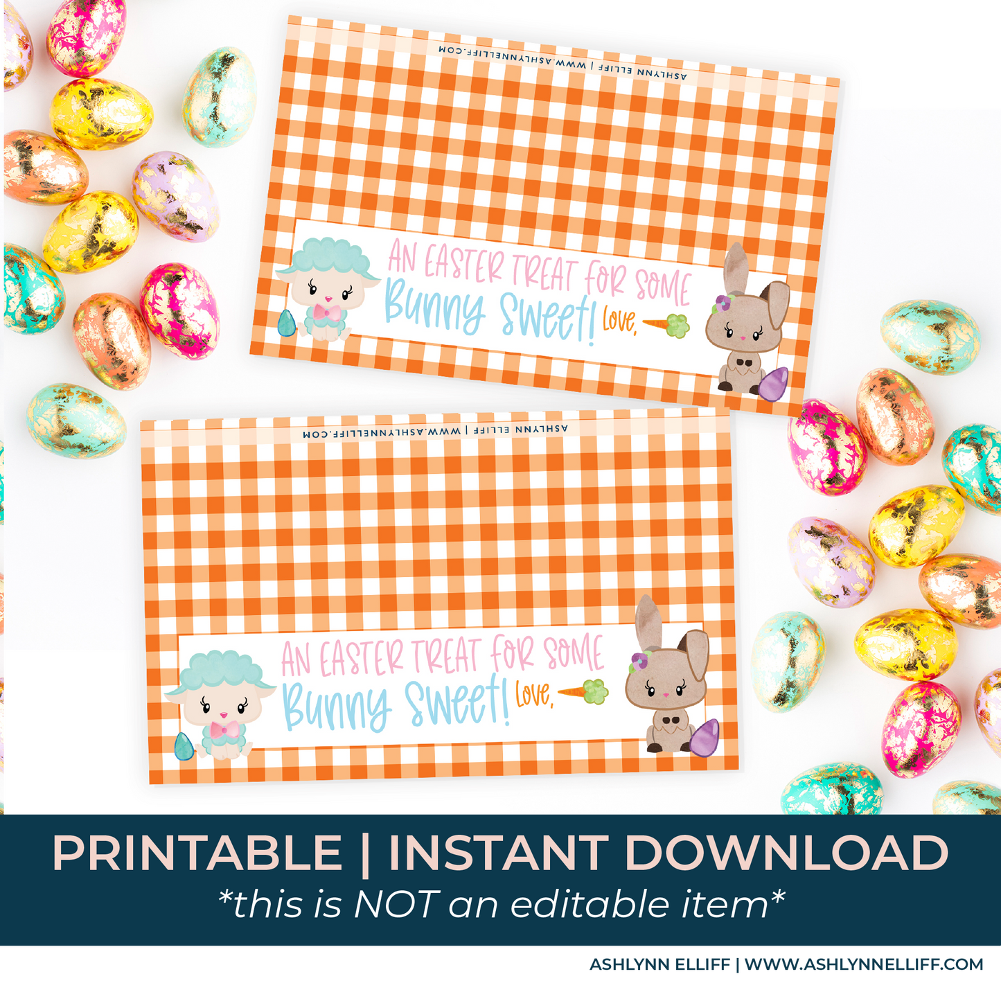 Printable (Instant Download) Orange From Some Bunny Sweet Goodie Bag Toppers