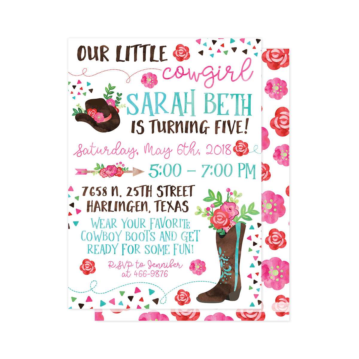 Our Little Cowgirl Party Invitation