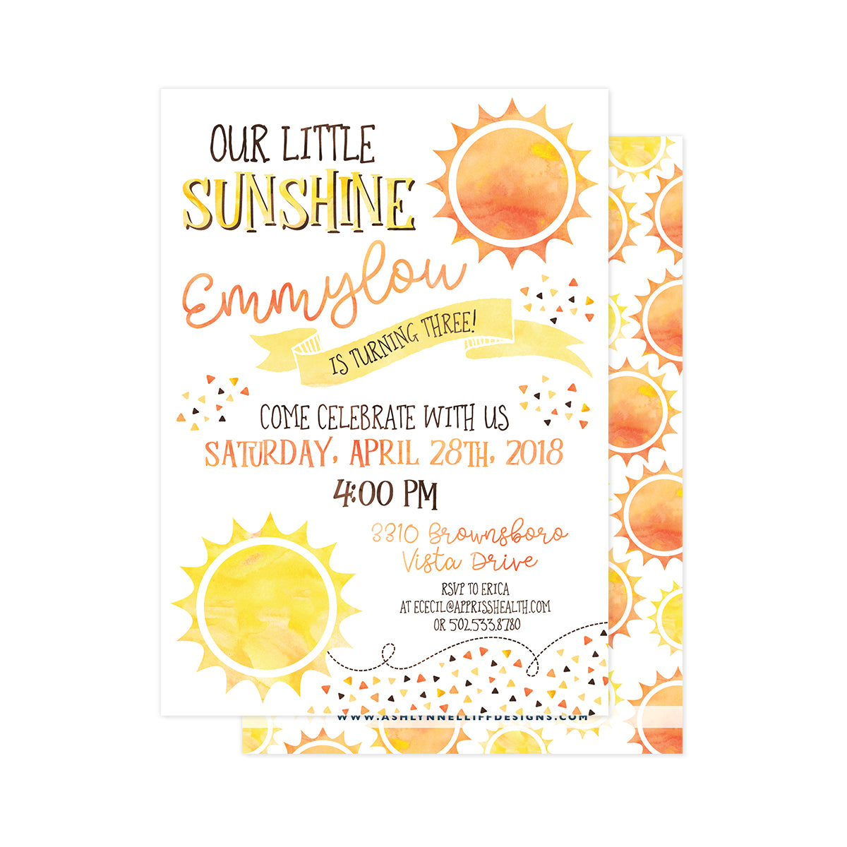 Our Little Sunshine Party Invitation
