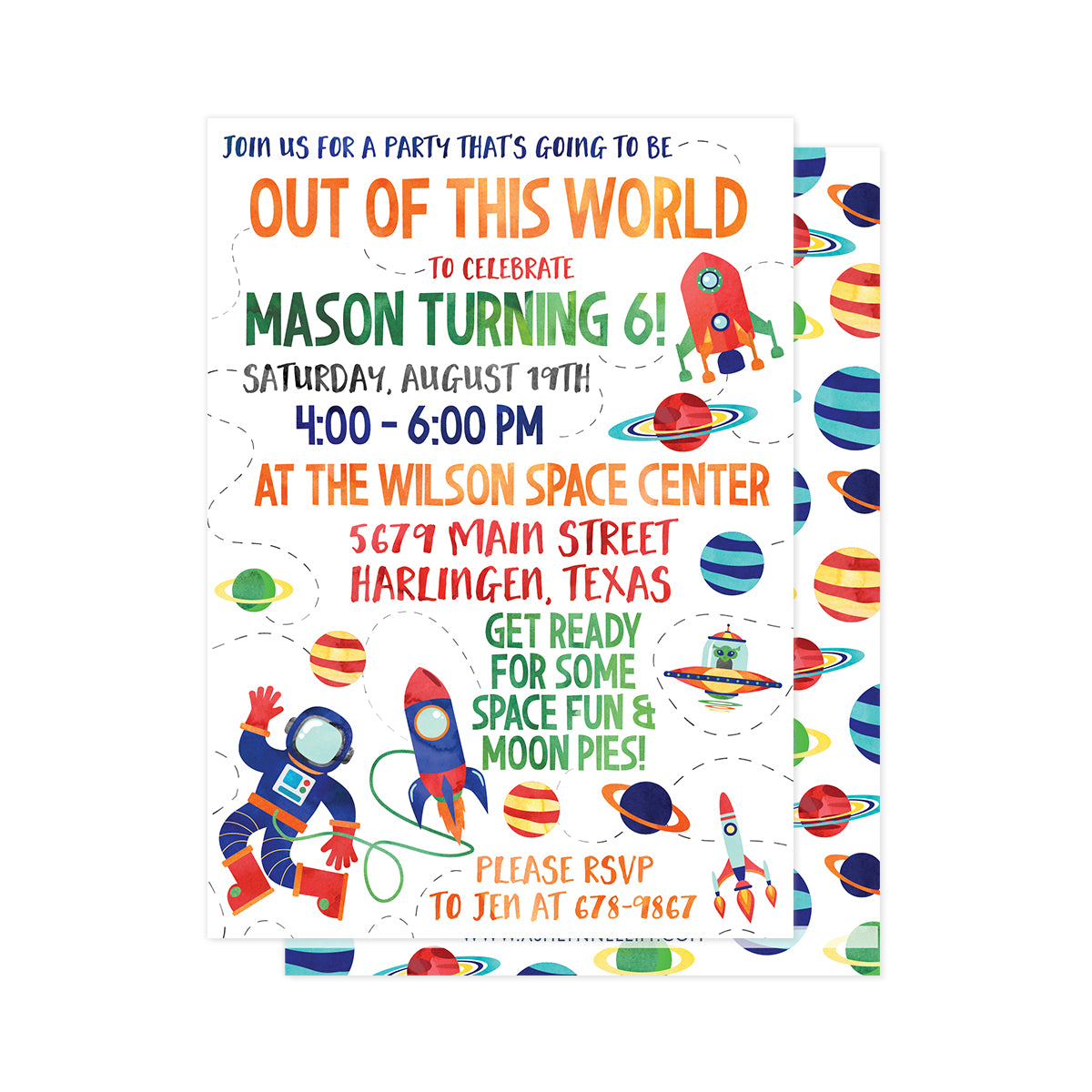 Out of this World (Astronaut) Party Invitation