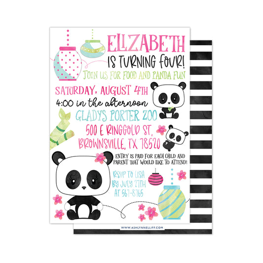 Panda Party Invitation