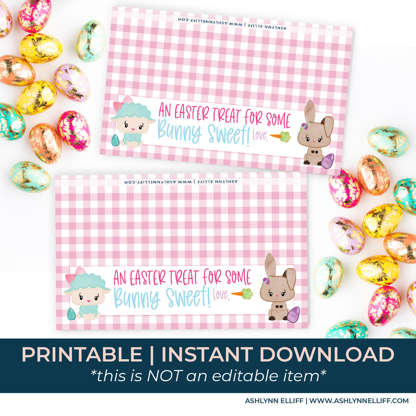 Printable (Instant Download) Pink From Some Bunny Sweet Goodie Bag Toppers