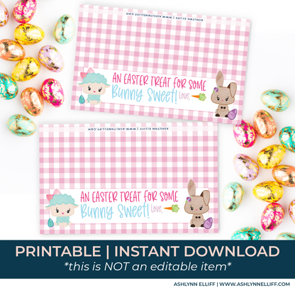 Printable (Instant Download) Pink From Some Bunny Sweet Goodie Bag Toppers