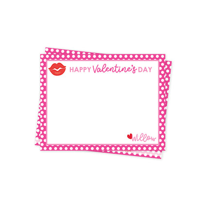 Pink Polka Dot Valentines Day Stationery