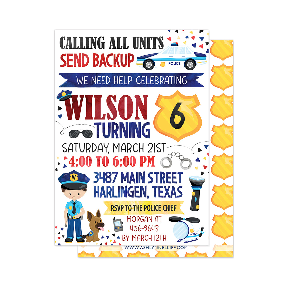 Police Party Invitation