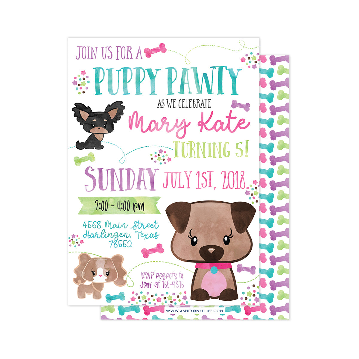 Puppy Pawty Party Invitation