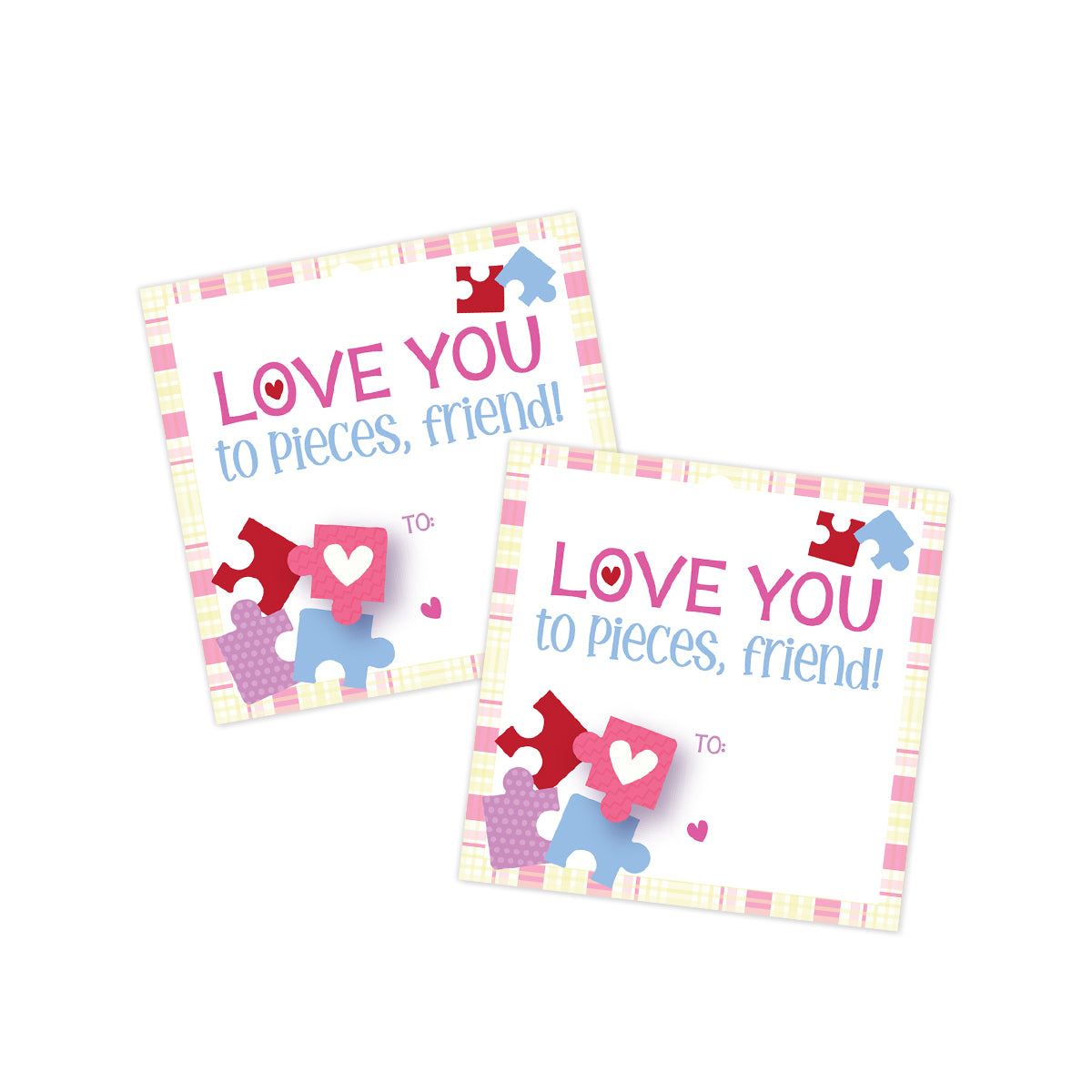 Love you to Pieces (Puzzle) Valentines Tag