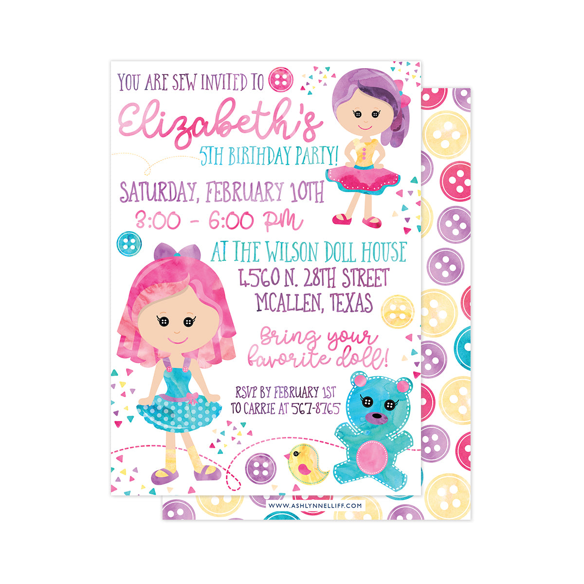 Ragdoll Party Invitation
