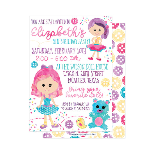 Ragdoll Party Invitation