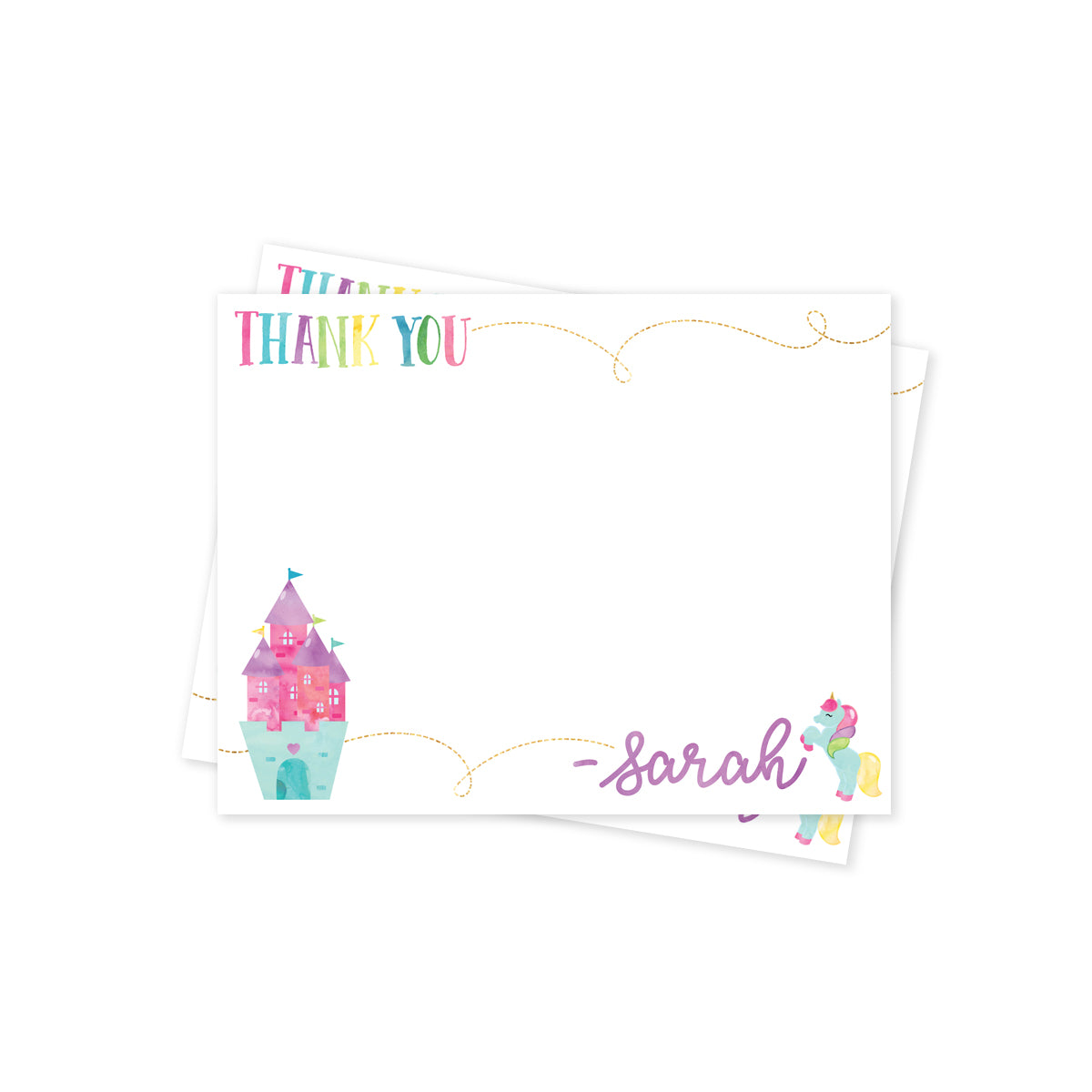 Rainbows & Unicorns Thank You Notes