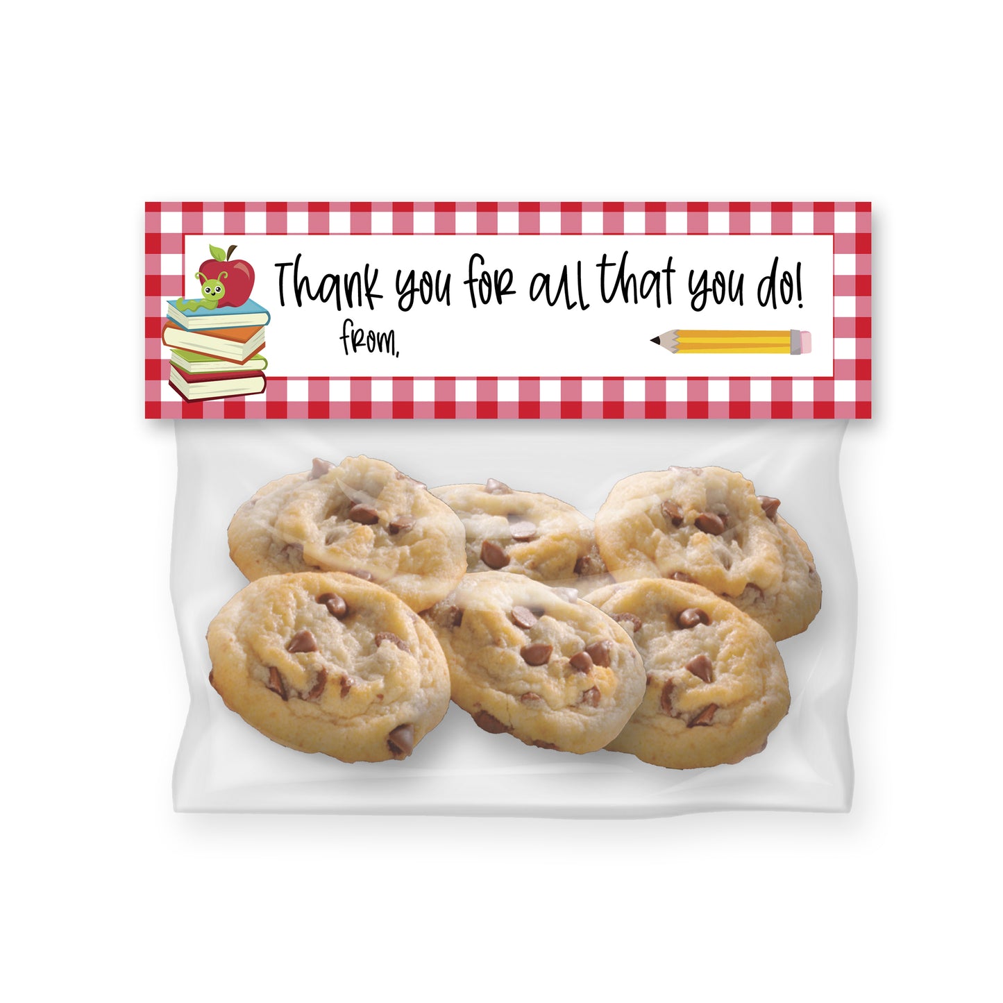 Printable (Instant Download) Red Teacher Appreciation Goodie Bag Toppers