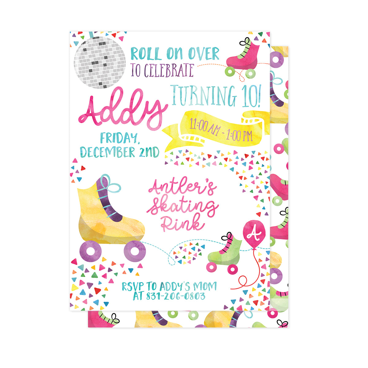 Roller Skating Party Invitation
