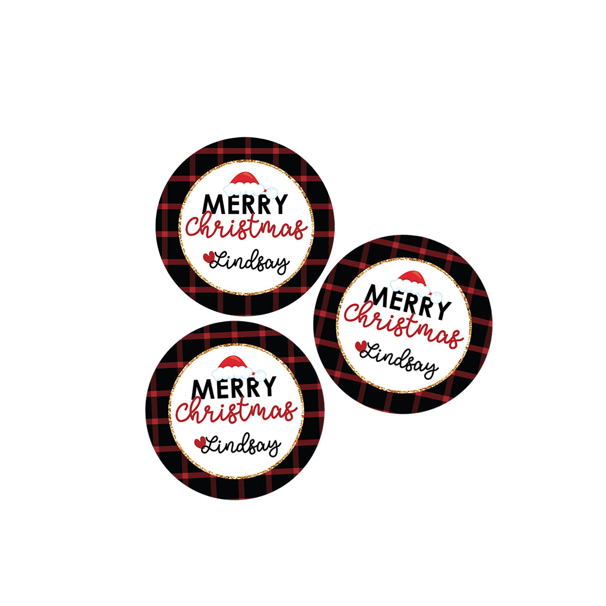 Santa Plaid Stickers