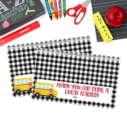 Printable (Instant Download) School Bus Teacher Appreciation Goodie Bag Toppers