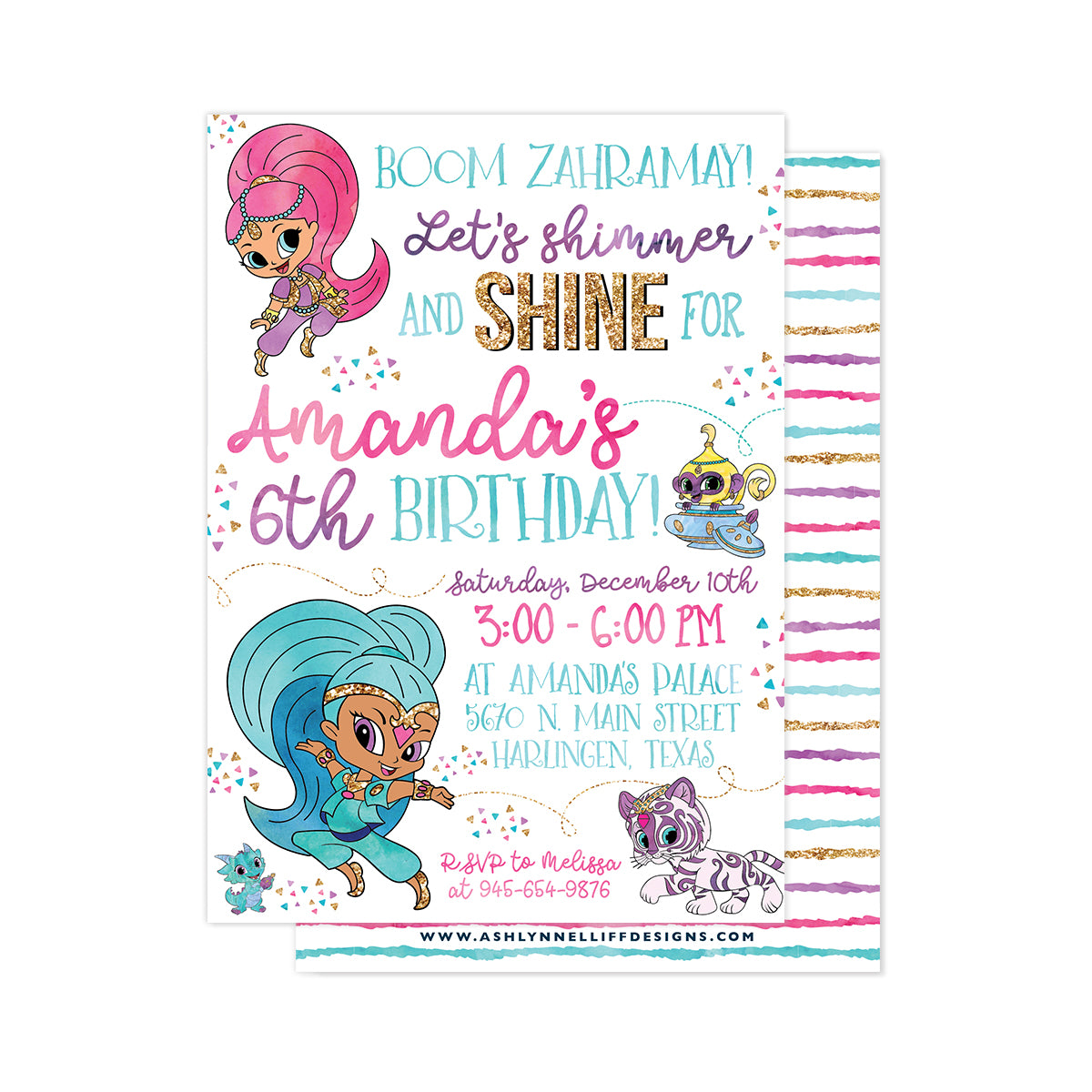 Shimmer & Shine Party Invitation