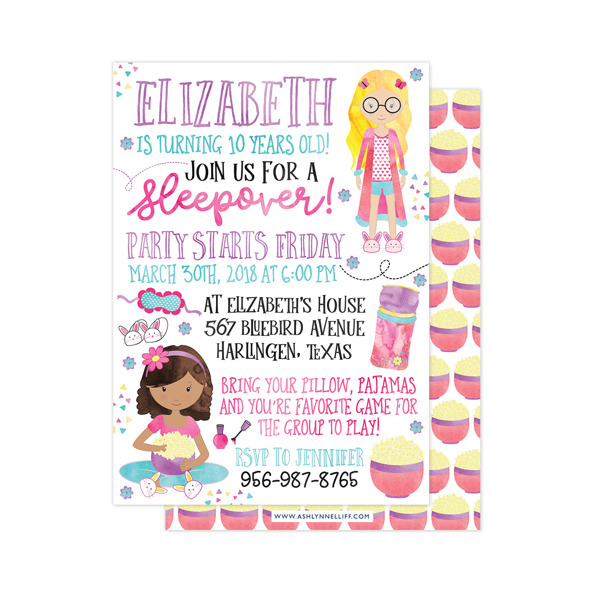 Sleepover Fun Party Invitation