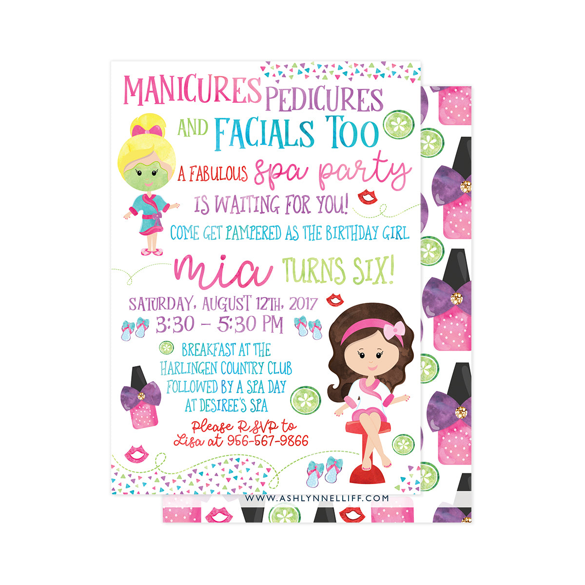 Spa Day Party Invitation