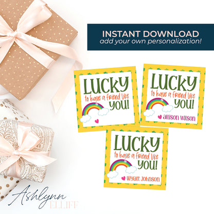 Printable (Instant Download) St. Patricks Day Lucky Yellow Gift Tags