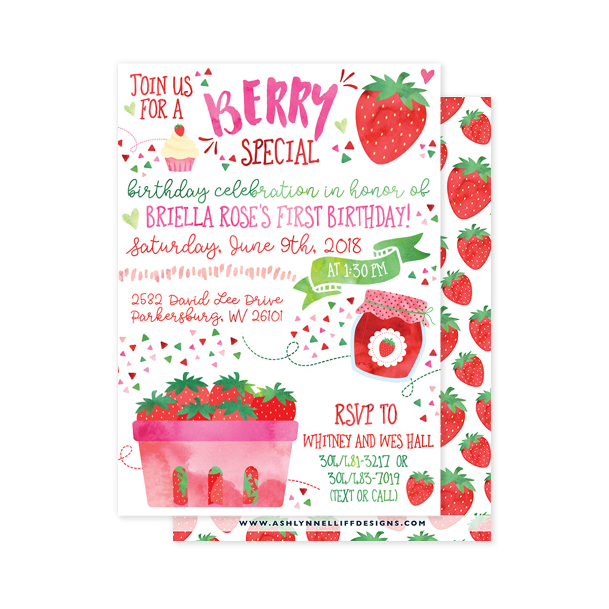 Strawberry Party Invitation