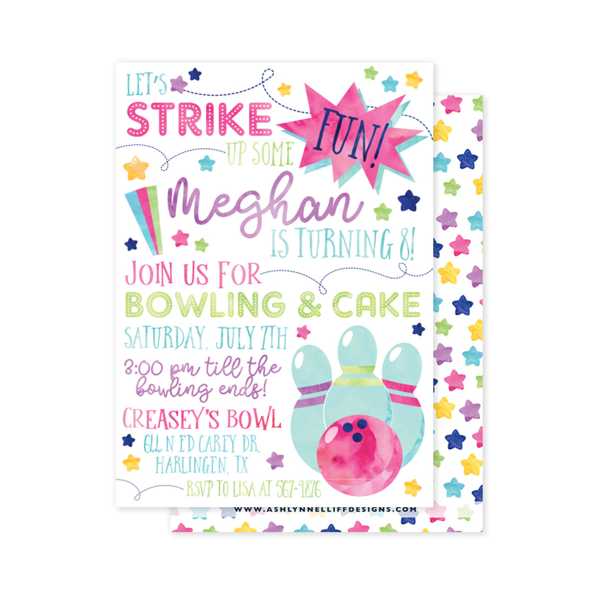 Strike up some Fun (Bowling) Party Invitation