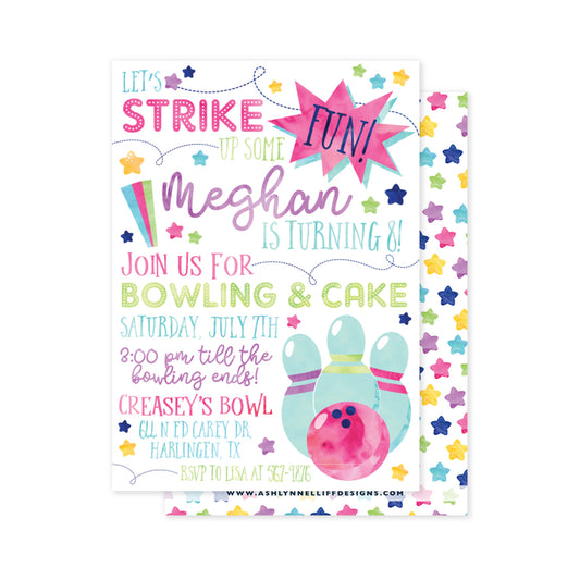 Strike up some Fun (Bowling) Party Invitation