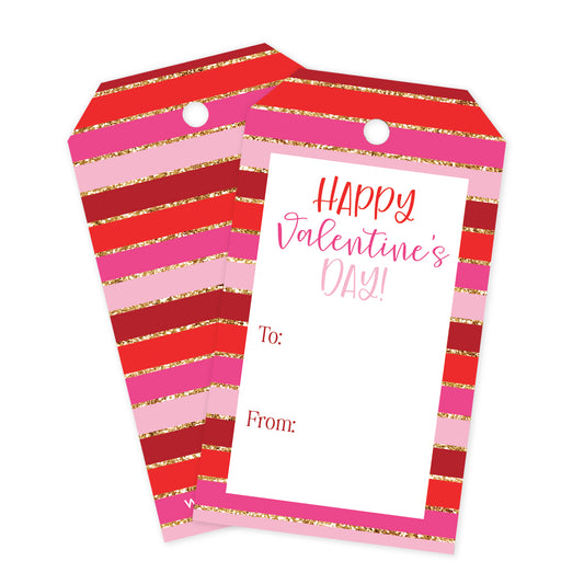 Valentines Striped Gift Tags