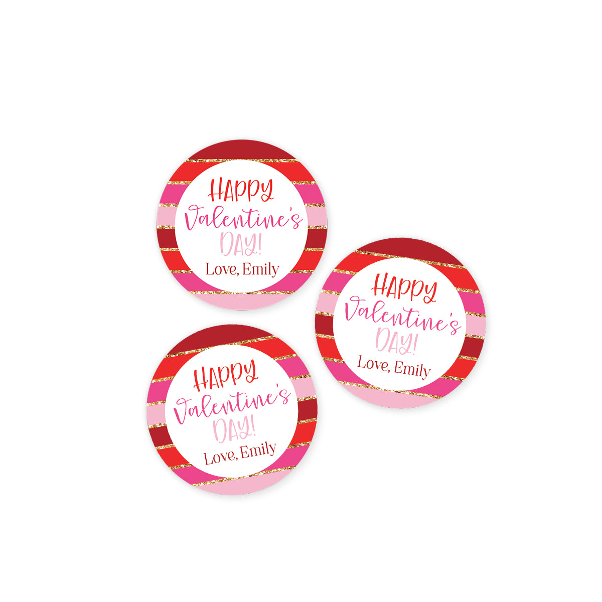 Stripes Valentines Day Stickers