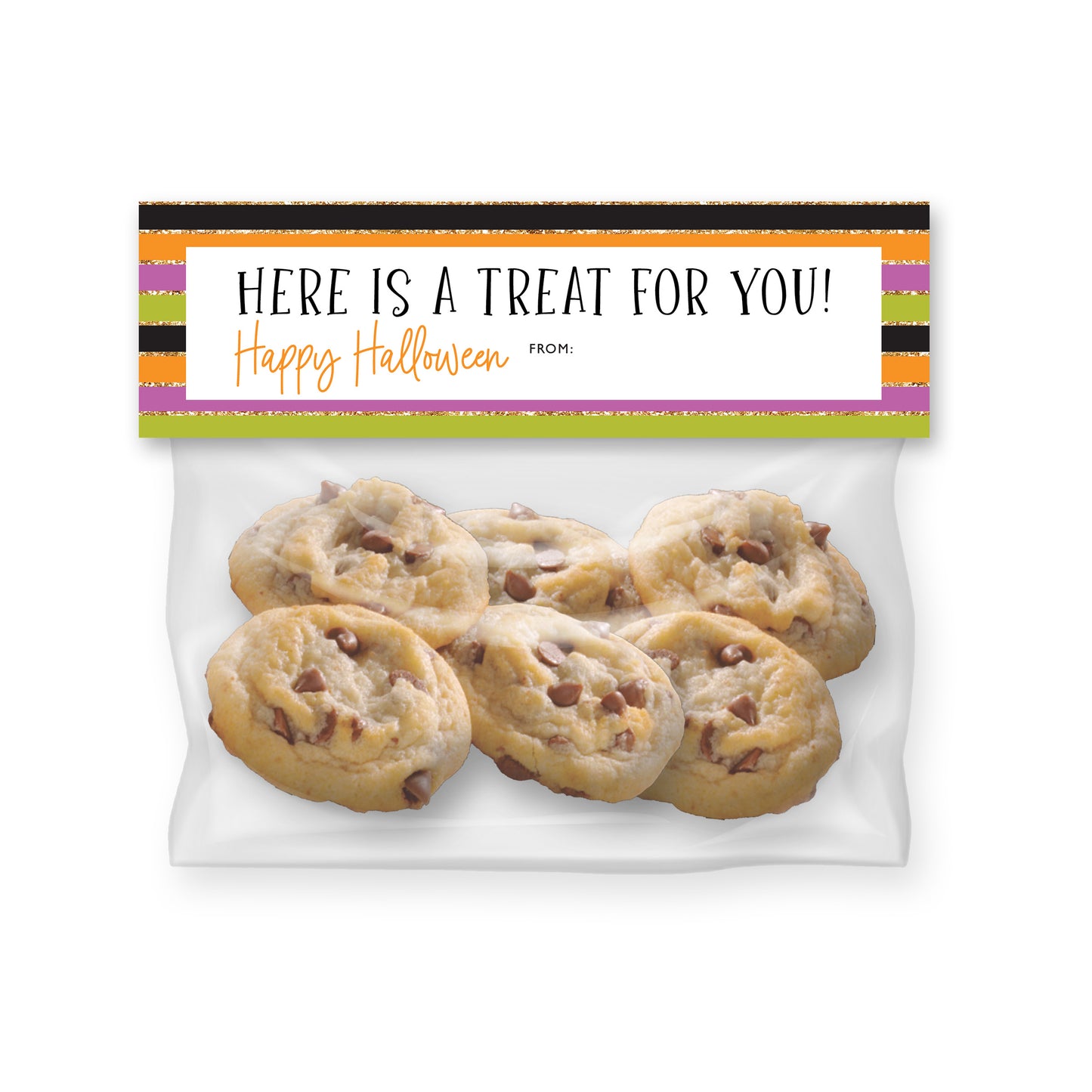 Printable Halloween Stripes Goodie Bag Topper