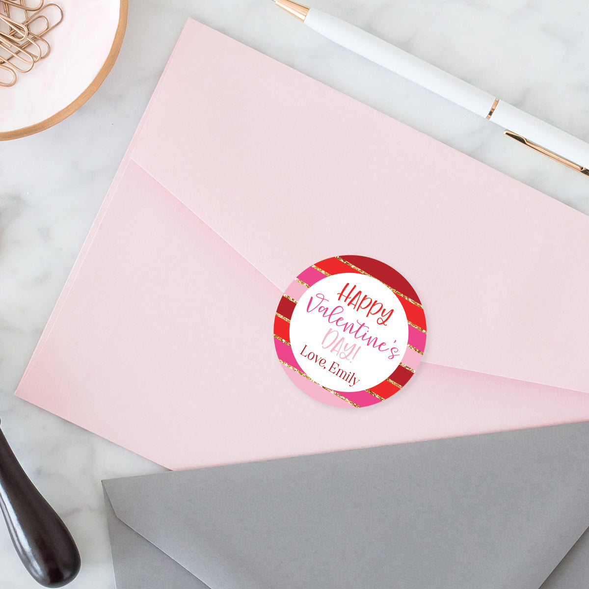 Stripes Valentines Day Stickers